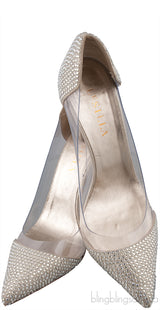PVC Light Gold Crystal Heels