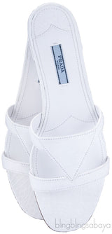 White Croco Print Flats