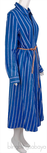 Waylon Belted Striped Linen Shirt Dress