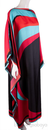 Red Printed Kaftan Dress