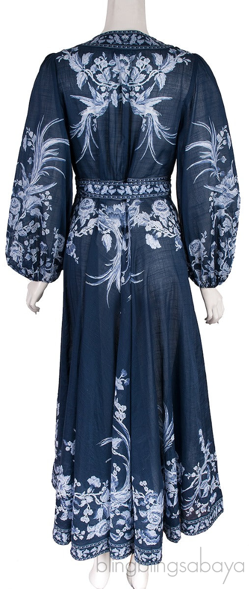 Aliane Floral Print Cotton Wrap Dress