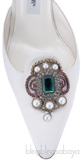 Ivory Eufra Mid Heel Sandals