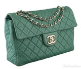 Green Quilted Single Flap Maxi GHW