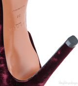Burgundy Velvet Bombe Heels