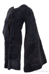 Black Leather Reversible Cape Jacket