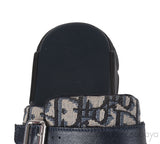Beige and Black Dior Oblique Technical Kids Jacquard Sandals