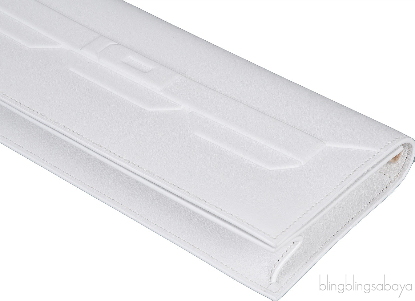 Shadow White Kelly Cut Pochette Swift