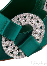 Tartonacri Emerald Satin Heels