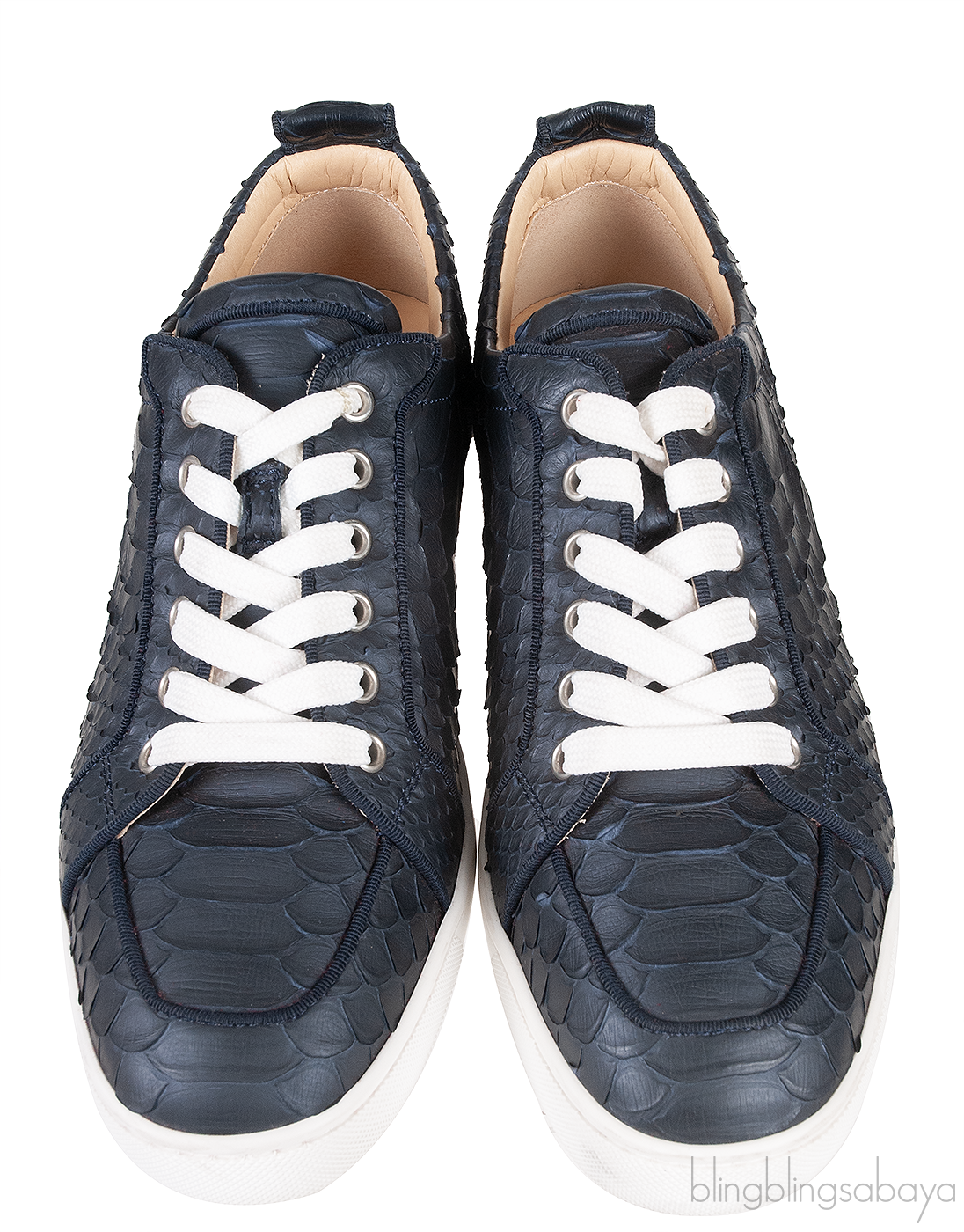 Christian Louboutin Black Python Low-cut Sneakers