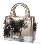Christian Dior Lady Dior Art "Manal Aldowayan" Metallic Palm Art Bag
