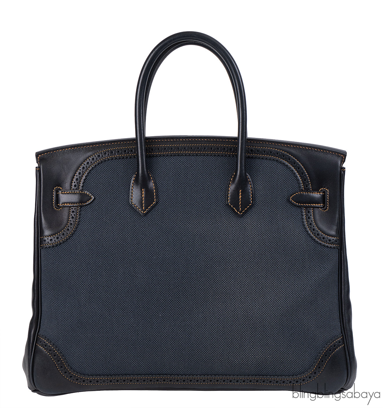 Hermès Birkin 35 Ghillies Noir Veau Evercolor Denim Fonce