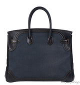 Hermès Birkin 35 Ghillies Noir Veau Evercolor Denim Fonce