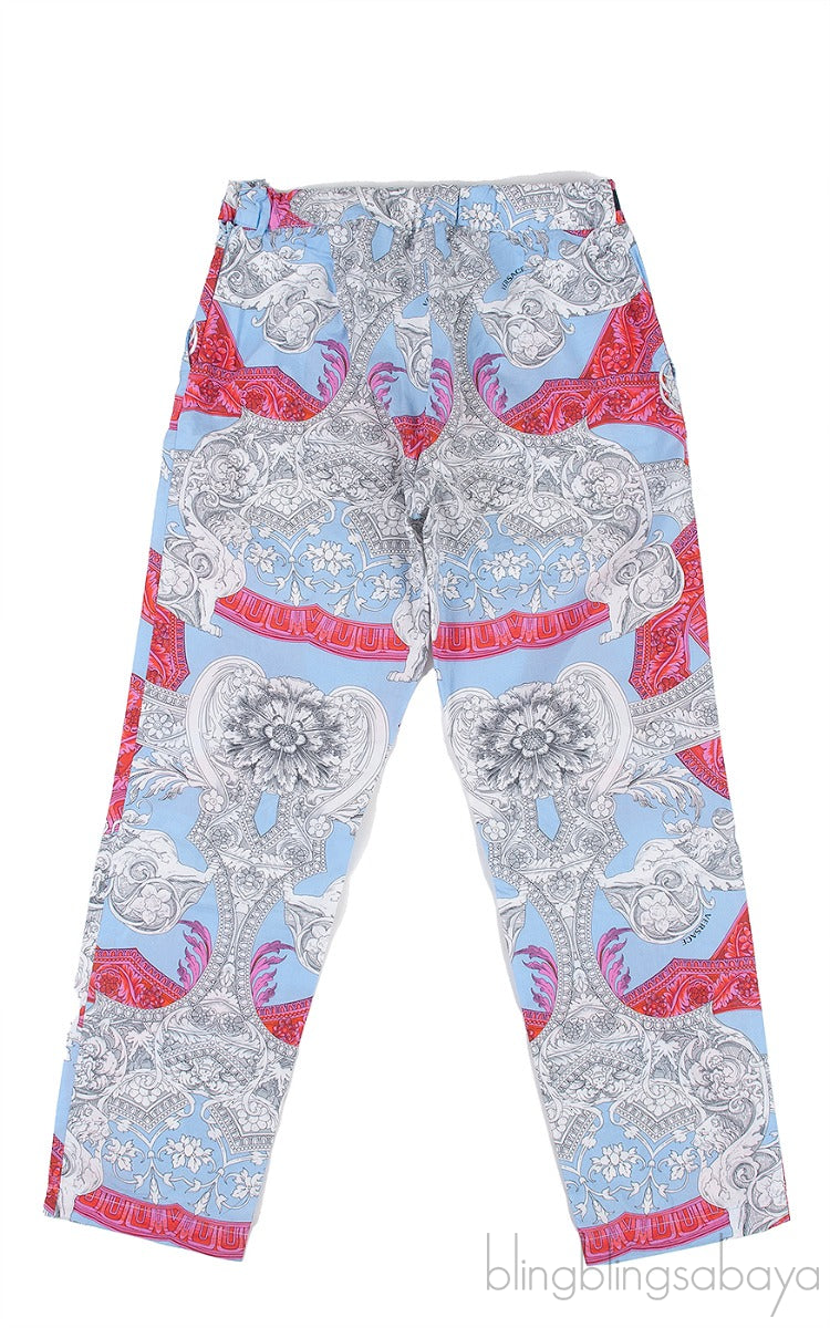 Light Blue Printed Kids Trouser