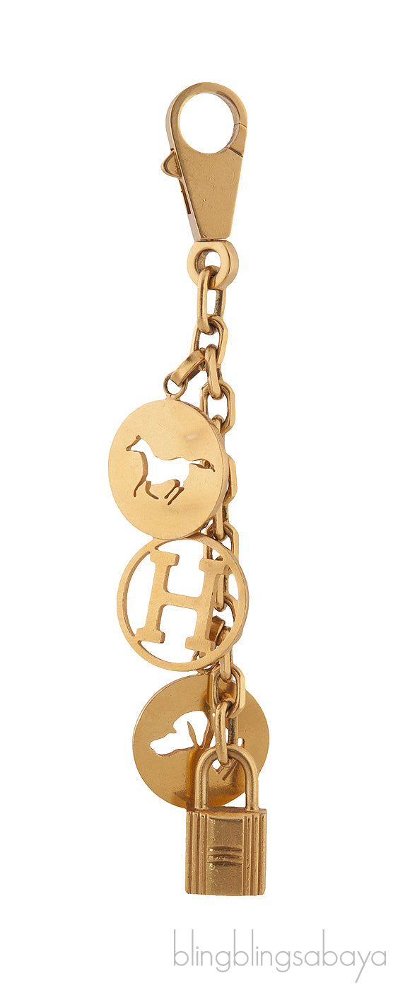Gold Breloque Horse Dog H Charm