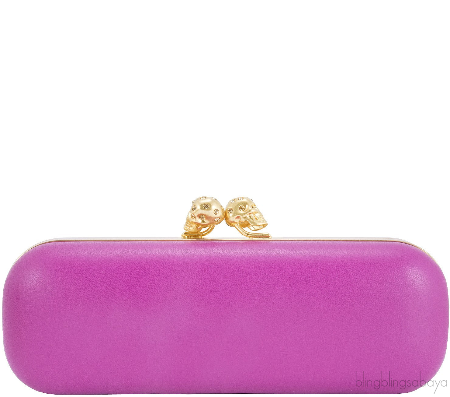 Bicolor Skull Leather Box Clutch*