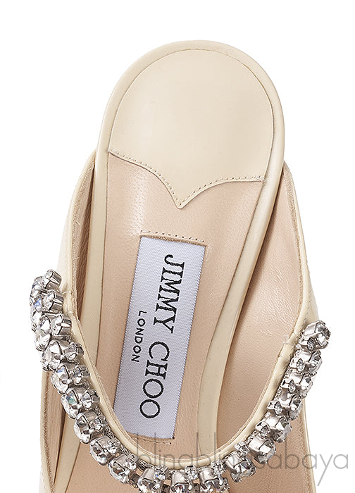 Off-white Bing 100 Crystal-Embellished Patent Leather Mules