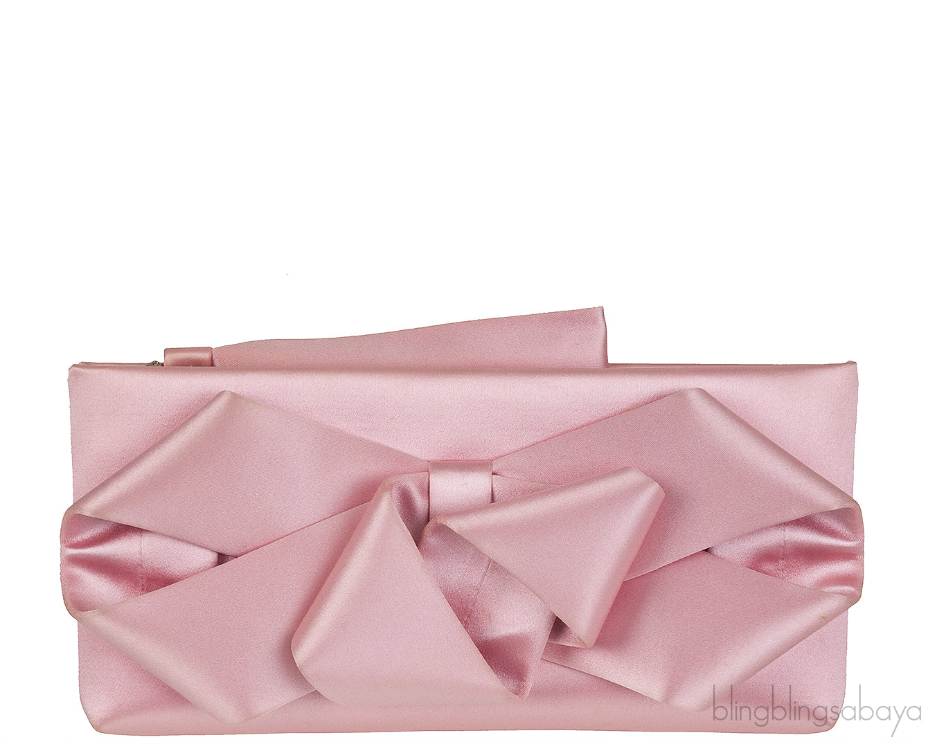 Pink Silk Bow Evening Clutch Bag