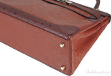 Kelly 32 Ghillies Rouge H Sunset and Brique Ostrich Bag