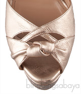 Rose Gold Knot Slingback Sandals
