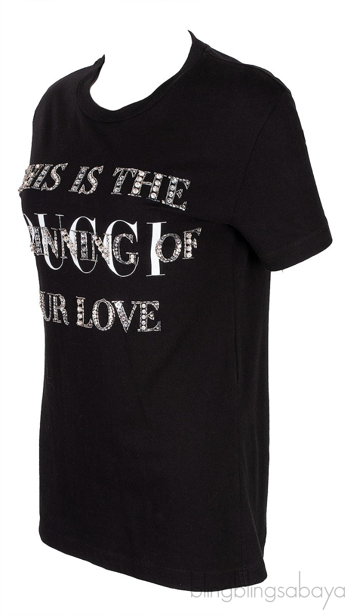 Black Crystal Embellished T-shirt