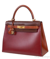 Kelly 28 Vintage Tri-Color Box Sellier