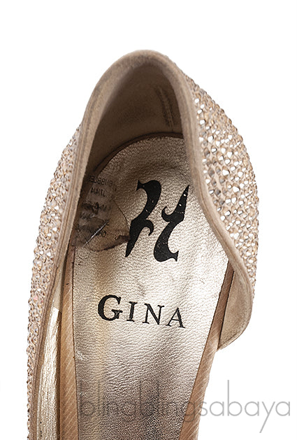 Gold Crystal PVC Heels