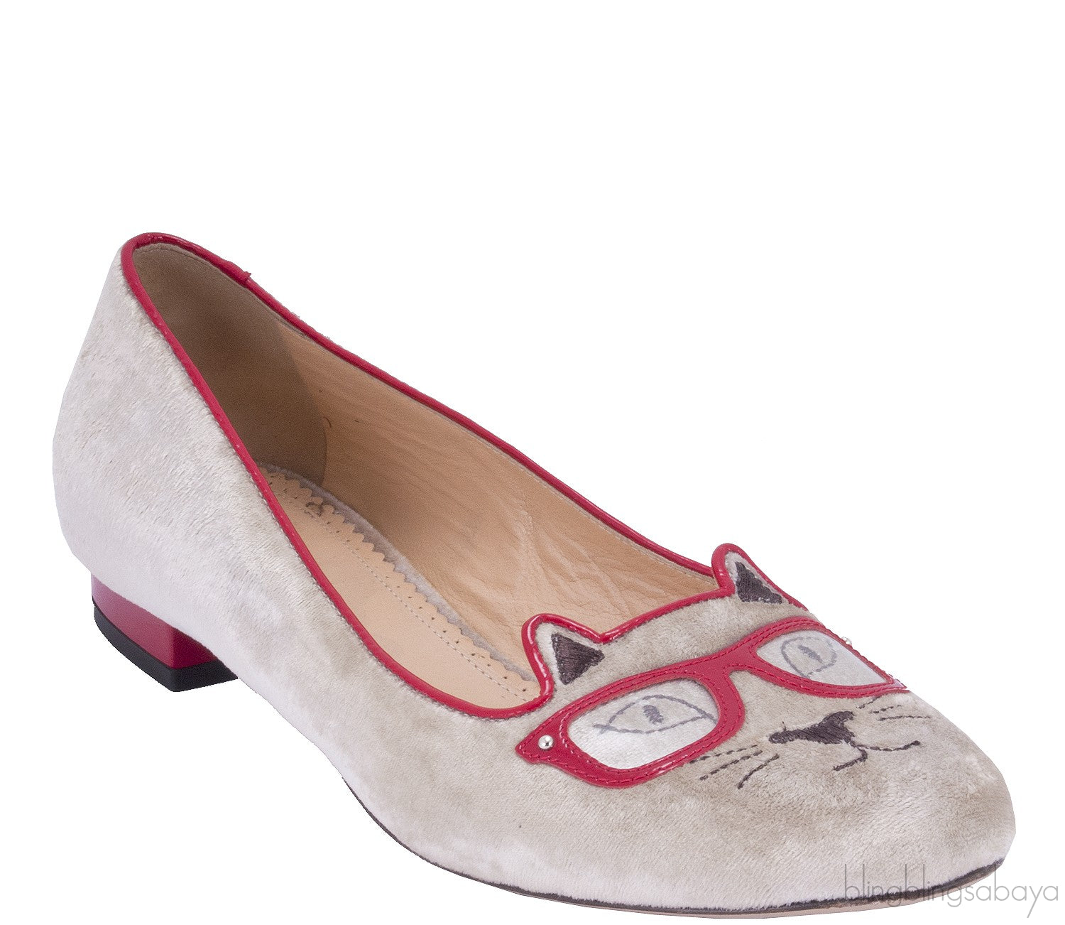 Kitty Sunglasses Beige Flat Shoes