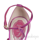 Rene Caovilla Pink Satin Crystal Serpent  Heels
