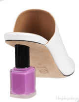 Loewe White Nail Polish Leather Mule