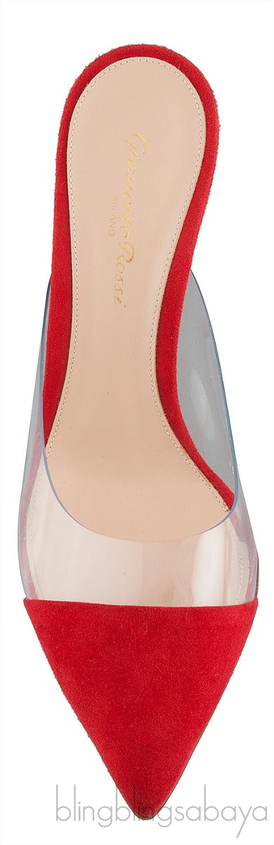Red Suede & PVC Slide Mule