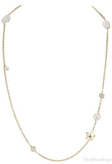 Flower Pearl Long Necklace
