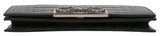 Crystal Embellished Horsebit Green Crocodile Mini Clutch