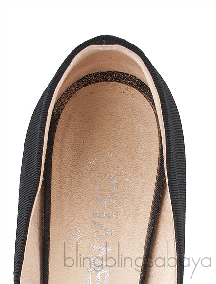 Black D\'Orsay Pearl Pointed Heels