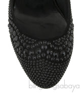 Black Crystal Embellished Heels