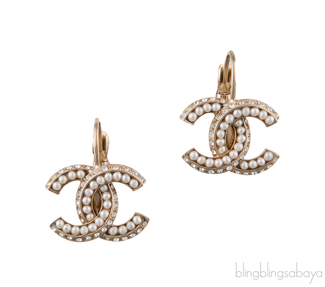 CC Pearl Crystal Earrings