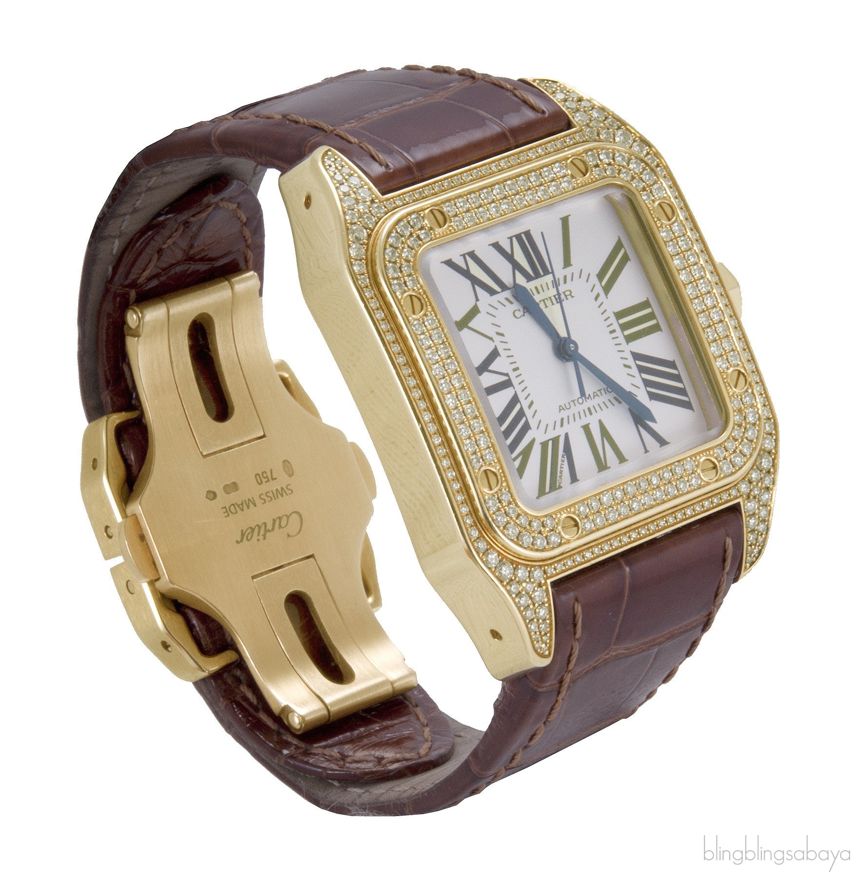 Santos 100 Gold Diamond Watch