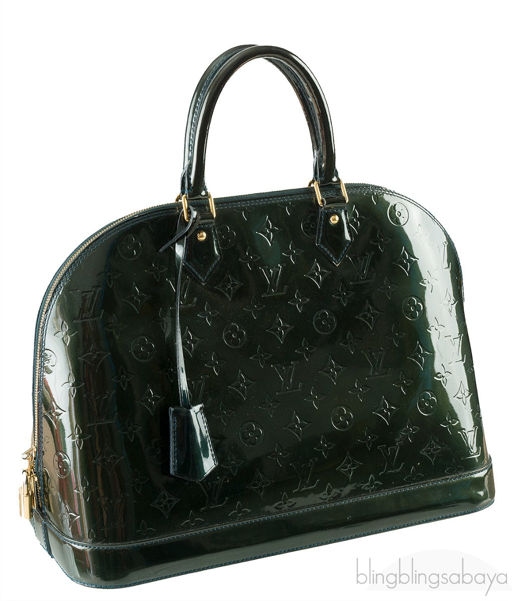 Louis Vuitton Alma Monogram Vernis Dark Green GM