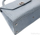 Cesare Furs Blue Gray Crocodile Handbag
