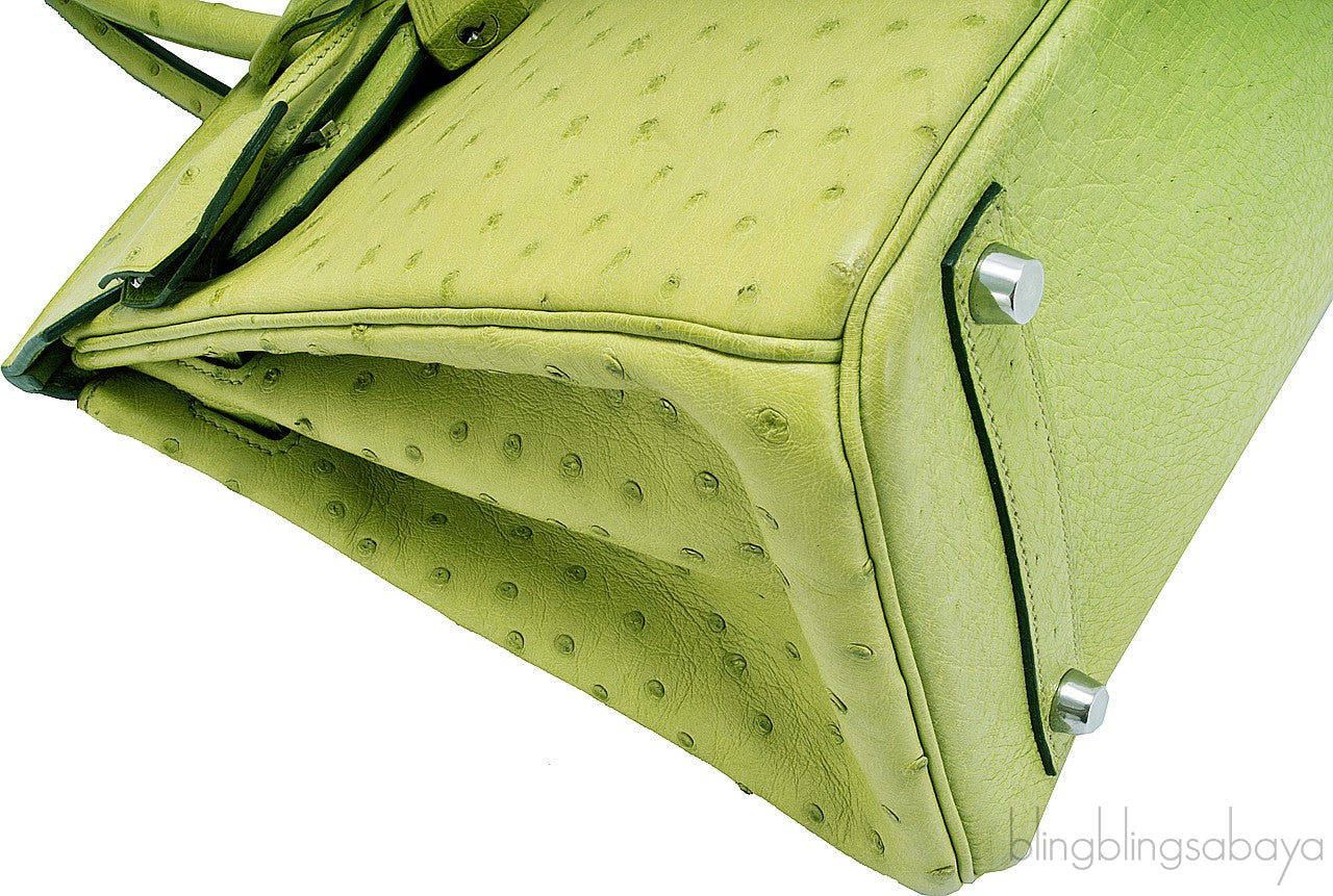 Birkin 30 Ostrich Vert Anis