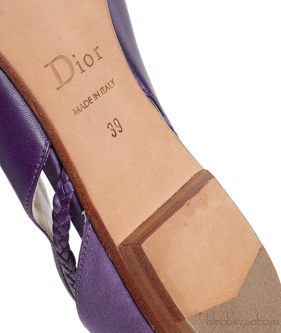 Dior Purple Satin and Leather Ballet Flat
