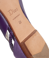 Dior Purple Satin and Leather Ballet Flat