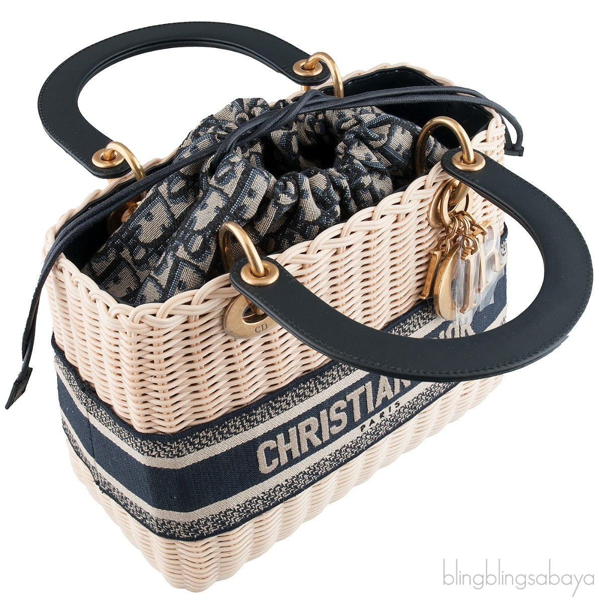 Lady Dior Natural Wicker & Dior Oblique Medium