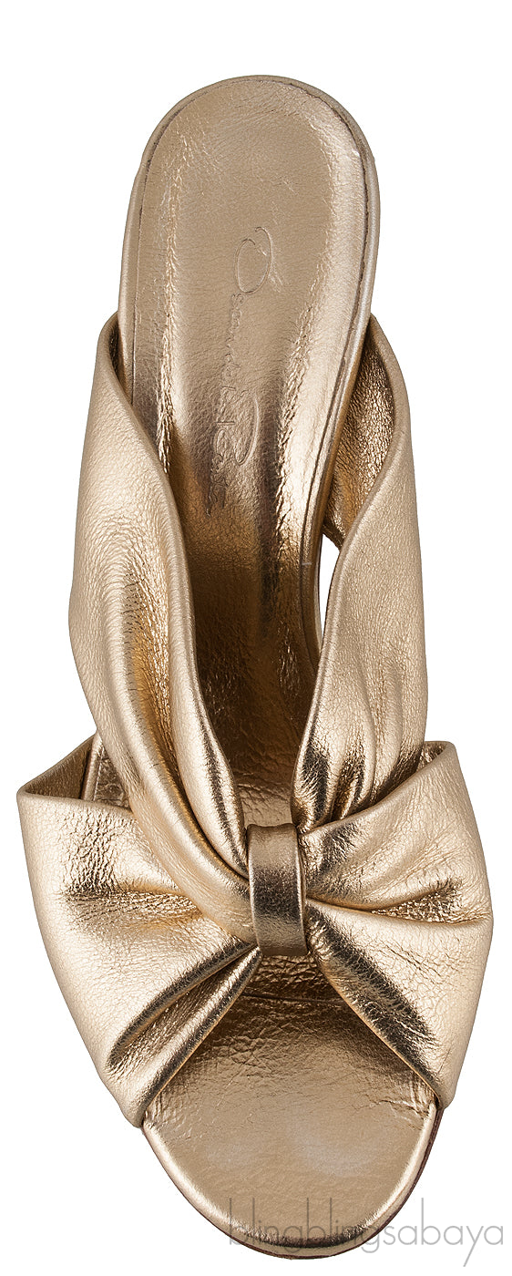 Metallic Gold Glen Leather Mules