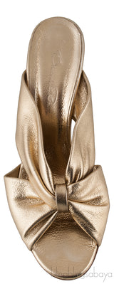 Metallic Gold Glen Leather Mules