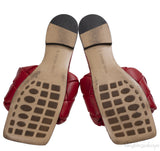 Bottega Veneta Intrecciato Lido Flat Sandals Red