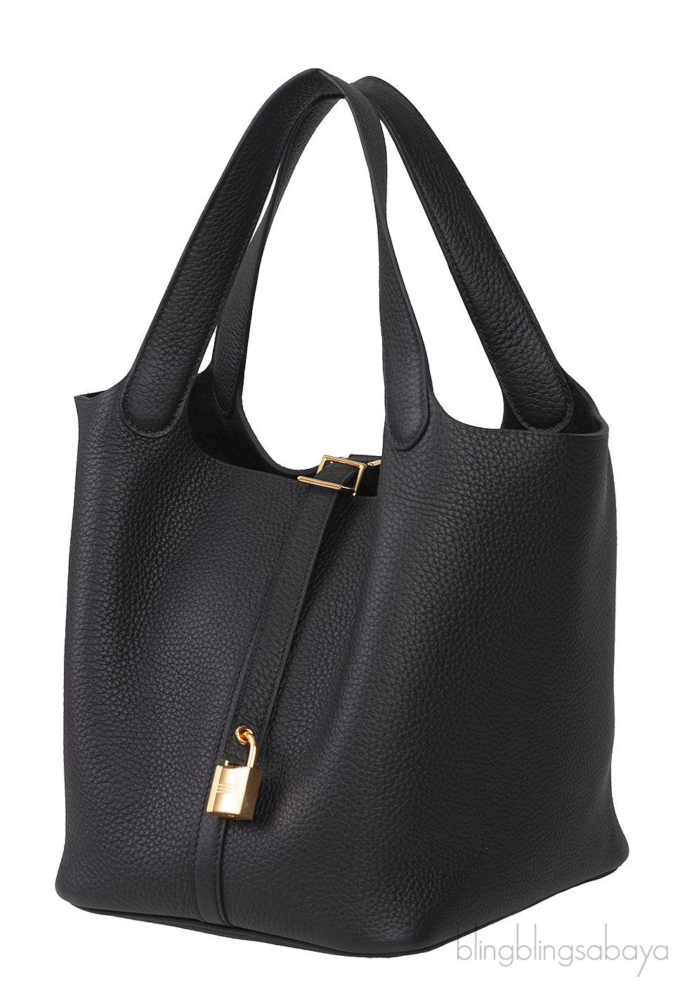 Picotin Lock 22 Black Taurillon Clemence GHW