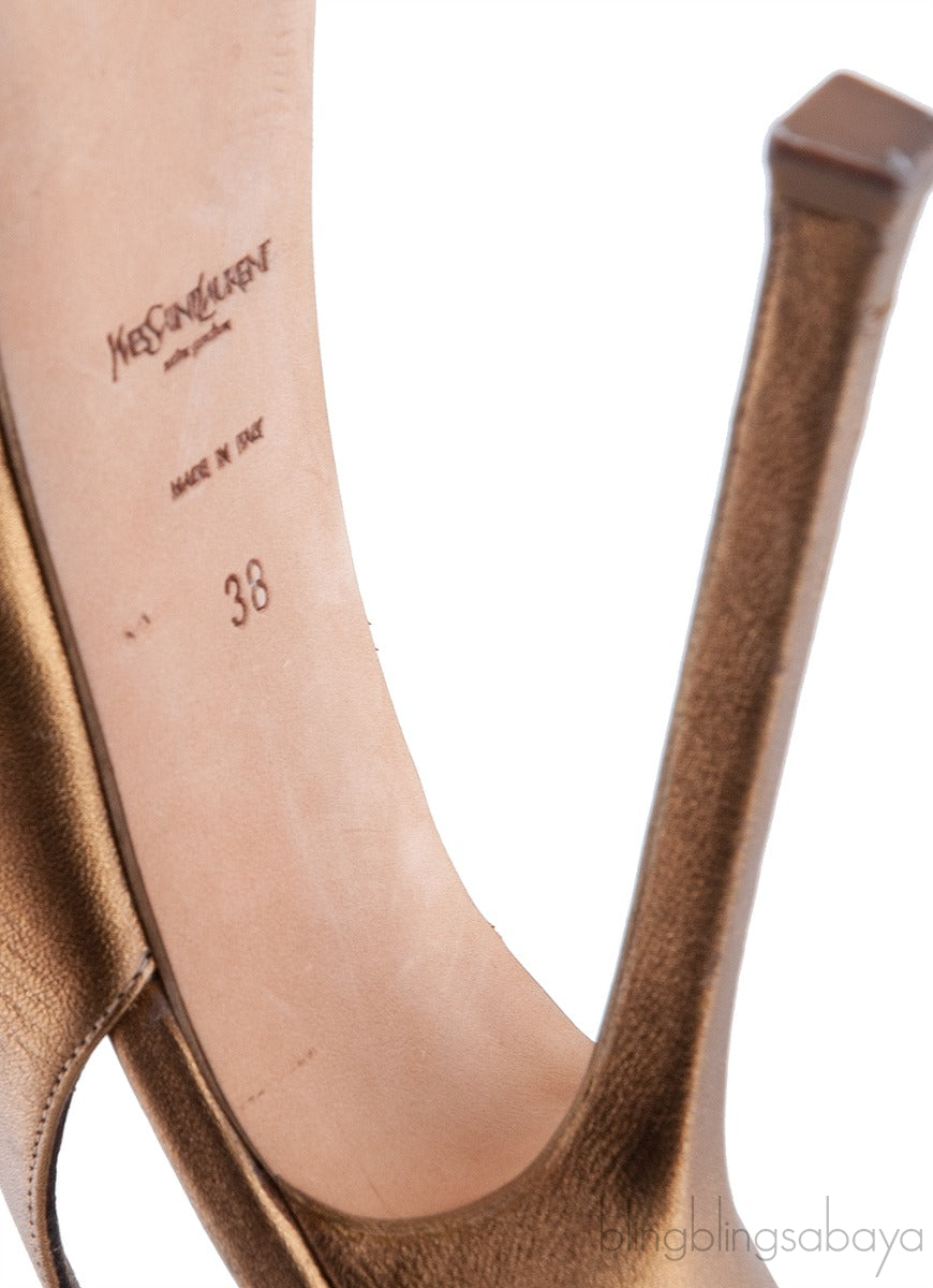 Tribtoo Gold Slingback Pump