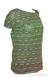 Green & Brown Stretch Blouse