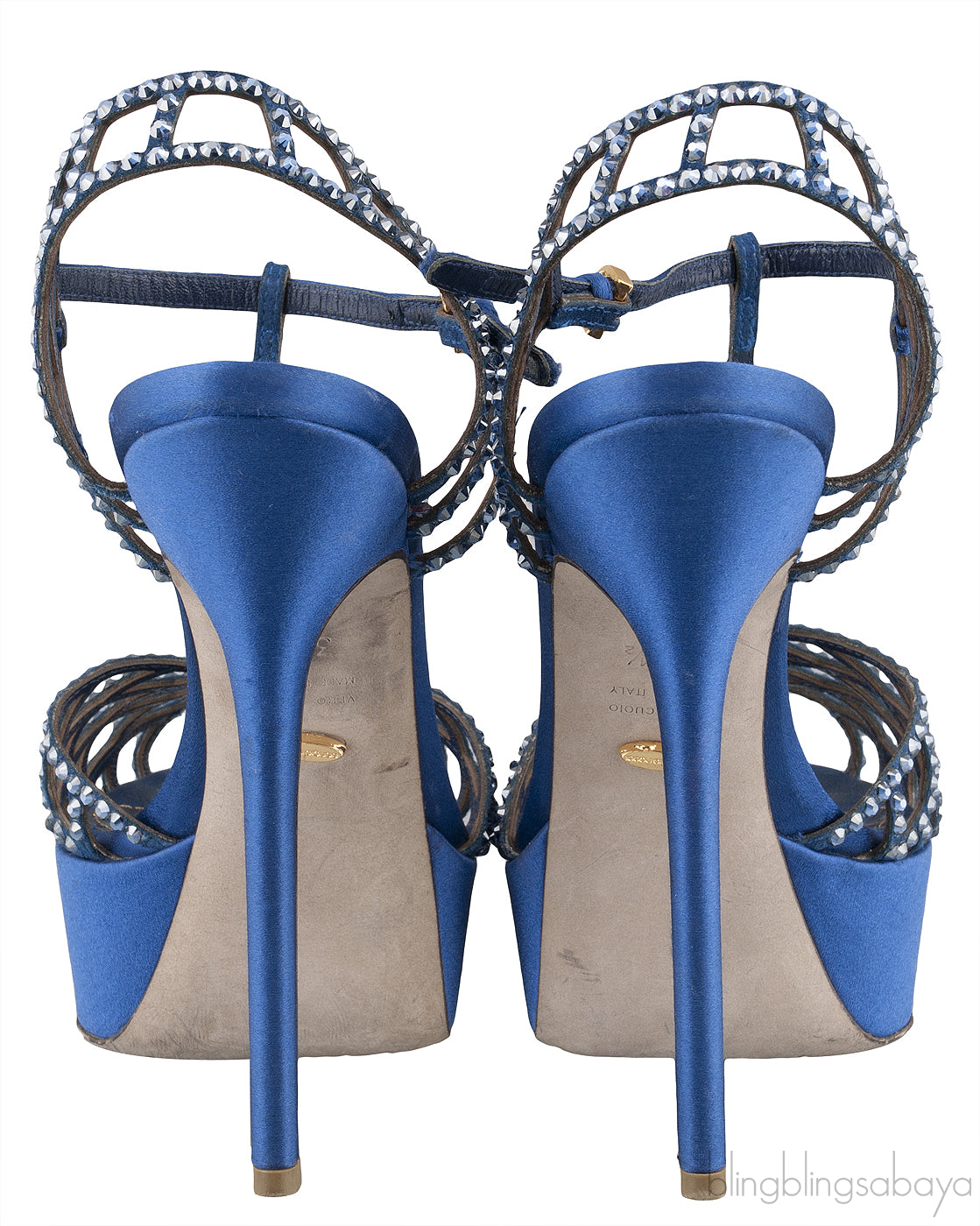 Blue Crystal Slingback Pump
