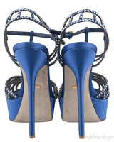 Blue Crystal Slingback Pump